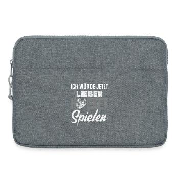 Cadeau drôle de joueur de hockey - Sacoche pour ordinateur portable 15 pouces - gris chiné - Devant