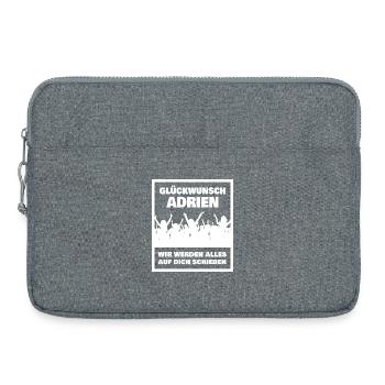 Adrien comme prénom - Sacoche pour ordinateur portable 15 pouces - gris chiné - Devant