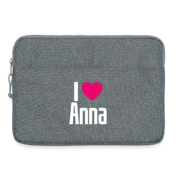 J’aime Anna Coeur Rose J’aime Anna - Sacoche pour ordinateur portable 15 pouces - gris chiné - Devant