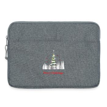 Glitzer Weihnachtsbaum Schnee - Weihnachtsgeschenk - Laptoptasche 15" - Grau meliert - Vorne