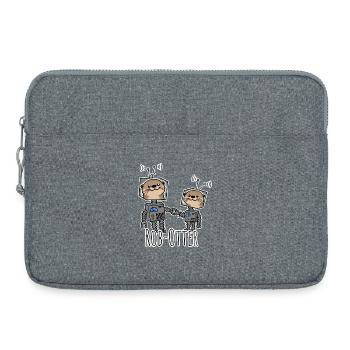 Rob-Otter - Otter robot for technology and animal fans - Laptop bag 15" - heather grey - Front