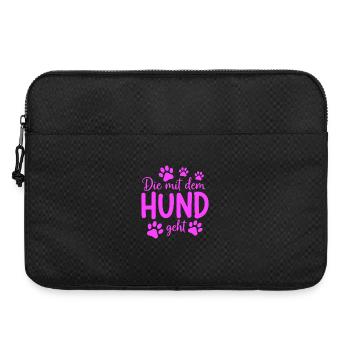 Aller se promener avec le chien en disant - Sacoche pour ordinateur portable 15 pouces - noir - Devant