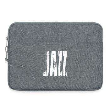 Logo de musique jazz en graisse vieilli Typographie - Sacoche pour ordinateur portable 15 pouces - gris chiné - Devant