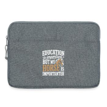 Education is Important but My Horse Is Importanter - Laptop bag 15" - heather grey - Front