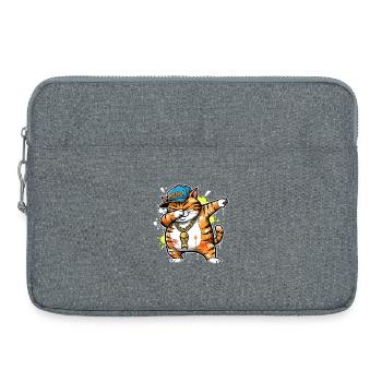 Dabbing Katze Street Art  Lustiges Meow Design - Laptoptasche 15" - Grau meliert - Vorne