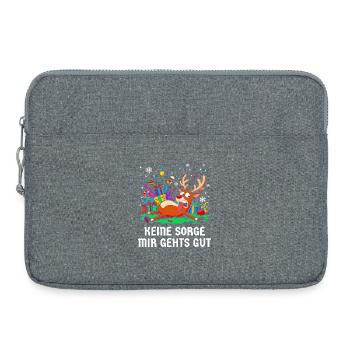 Le stress de Noël des rennes est agacé chaotique - Sacoche pour ordinateur portable 15 pouces - gris chiné - Devant