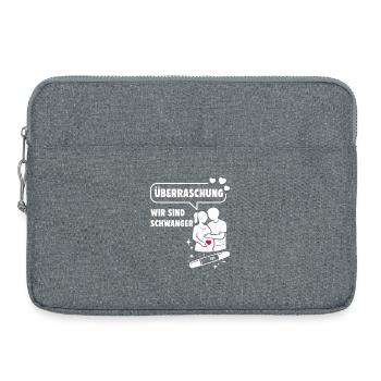 Überraschung: Wir sind schwanger - Laptoptasche 15" - Grau meliert - Vorne