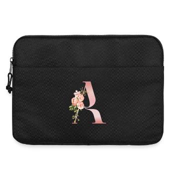 Monogramme A Florale Pastel - Sacoche pour ordinateur portable 15 pouces - noir - Devant