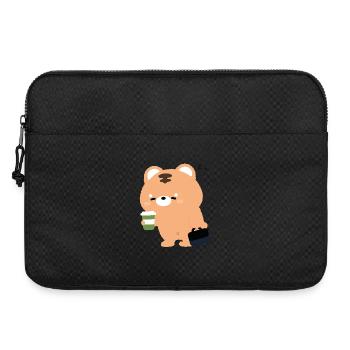 Tigre de Kawaii avec tasse de café - Sacoche pour ordinateur portable 15 pouces - noir - Devant
