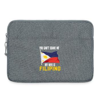 Filipino Pride Philippines National Flag Art - Laptop bag 15" - heather grey - Front