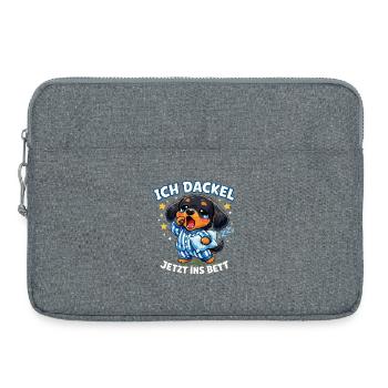 Dackel Hunde Geschenke Kleidung Ich dackel jetzt  - Laptoptasche 15" - Grau meliert - Vorne