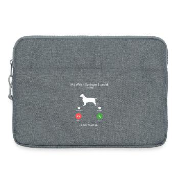 Le Welsh Springer Spaniel appelle le chien drôle - Sacoche pour ordinateur portable 15 pouces - gris chiné - Devant