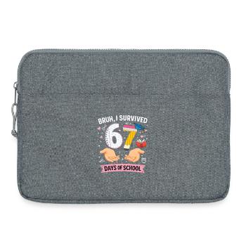 Mec, j’ai survécu à 67 jours d’école - Sacoche pour ordinateur portable 15 pouces - gris chiné - Devant