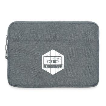 80er Jahre Kassette - Laptoptasche 15" - Grau meliert - Vorne