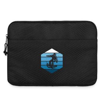 Motif minimaliste du snowboard - Sacoche pour ordinateur portable 15 pouces - noir - Devant