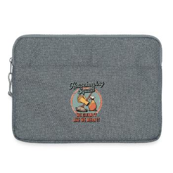 Lustiges Putzen Design - Laptoptasche 15" - Grau meliert - Vorne