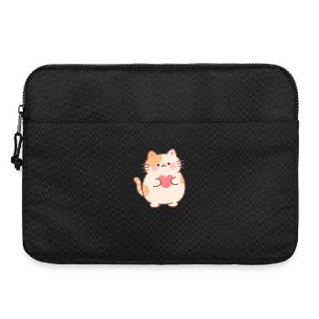 Little Heart Cat Cuddle Design - Laptop bag 15" - black - Front