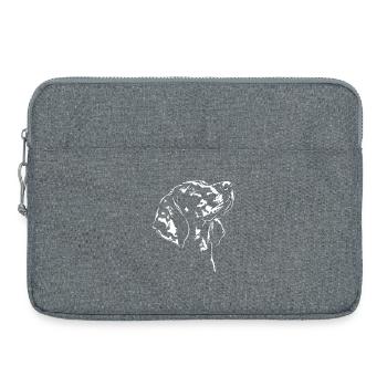 Chiens silhouette de Coonhound noirs et beiges Wilsigns - Sacoche pour ordinateur portable 15 pouces - gris chiné - Devant