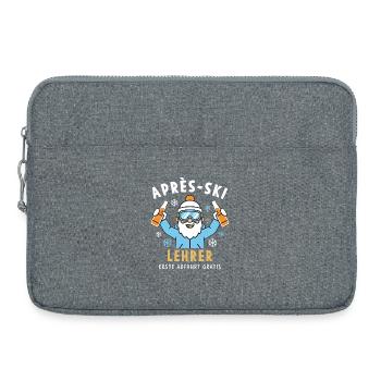Après-Ski Lehrer Lustig - Erste Abfahrt Gratis - Laptoptasche 15" - Grau meliert - Vorne