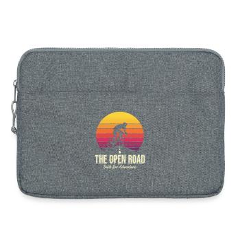 Open Road Adventure Cyclist Print - Laptoptasche 15" - Grau meliert - Vorne