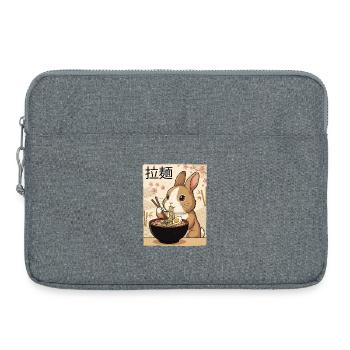 Rabbit Ramen Japanese Vintage Style - Laptop bag 15" - heather grey - Front