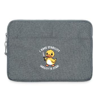 Ich habe Stabilität (Fähigkeit zu stechen) Lustiger Spaß - Laptoptasche 15" - Grau meliert - Vorne