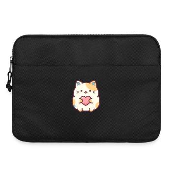 Motif de dessin animé de cœur de chat de Kawaii pour les fans de Cats - Sacoche pour ordinateur portable 15 pouces - noir - Devant