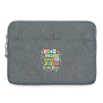 Jesus liebt dich positive Botschaft - Laptoptasche 15" - Grau meliert - Vorne