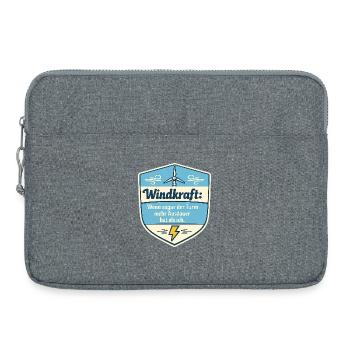 Windkraft Spruchschild Humor - Laptoptasche 15" - Grau meliert - Vorne