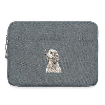 Banksy Style Pudel Hunde Schmetterling Vintage - Laptoptasche 15" - Grau meliert - Vorne