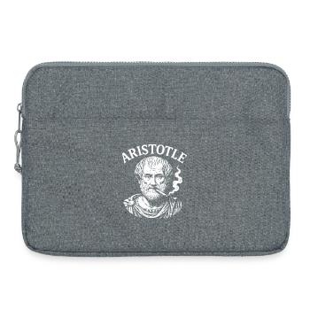 Aristotle smoking cigarette portrait design - Laptop bag 15" - heather grey - Front