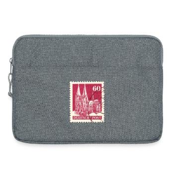 Kölner Dom Briefmarke 60er Rot 1948 - Laptoptasche 15" - Grau meliert - Vorne