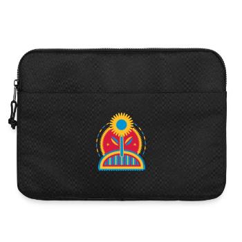 große leuchtende Sonnenblume im Blumenbeet - Laptoptasche 15" - Schwarz - Vorne