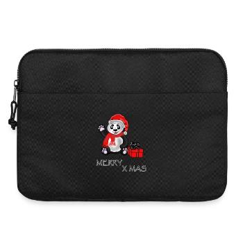 L'ours panda souhaite Joyeux X Mas, Joyeux Noël - Sacoche pour ordinateur portable 15 pouces - noir - Devant