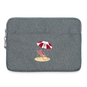 Deckchair on the beach and parasol - Laptop bag 15" - heather grey - Front