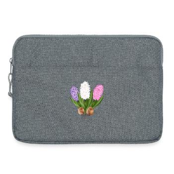 Jacinthes dessinées à la main - Sacoche pour ordinateur portable 15 pouces - gris chiné - Devant