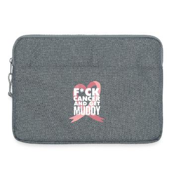 F*ck cancer Muddy run shirt - Laptoptasche 15" - Grau meliert - Vorne