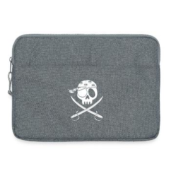 Crâne de pirate blanc - Sacoche pour ordinateur portable 15 pouces - gris chiné - Devant