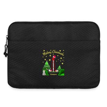 Weihnachten, Leuchtturm Campen, Kultiger Wolf - Laptoptasche 15" - Schwarz - Vorne