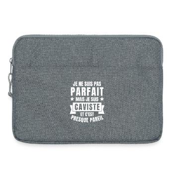 caviste, je suis caviste, cave à vin - Sacoche pour ordinateur portable 15 pouces - gris chiné - Devant