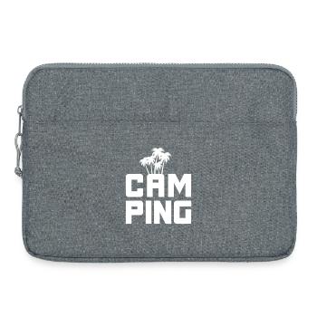 Camping Palmen Vektor Camper Van Life Outdoor Fan - Laptoptasche 15" - Grau meliert - Vorne