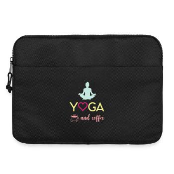 Yoga et café - Sacoche pour ordinateur portable 15 pouces - noir - Devant