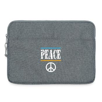 Retro Peace Vibes Tee - Laptop bag 15" - heather grey - Front