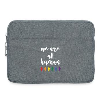Mois de la fierté - Nous sommes tous humains - Sacoche pour ordinateur portable 15 pouces - gris chiné - Devant