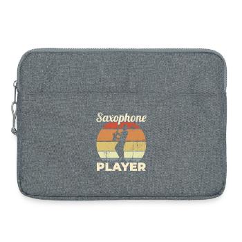 Drôle de saxophoniste - Sacoche pour ordinateur portable 15 pouces - gris chiné - Devant