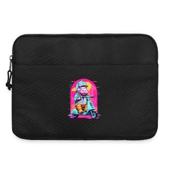 Hippopotamus on Scooter - Laptop bag 15" - black - Front