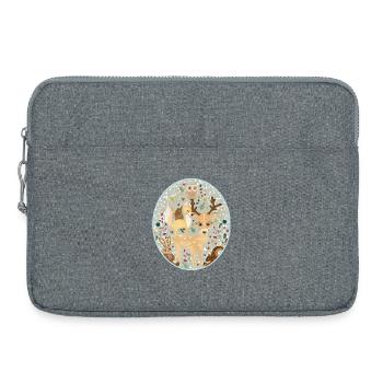 Cute forest animals celebrating Christmas together - Laptop bag 15" - heather grey - Front