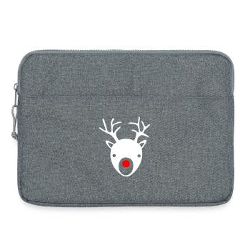 Rudolph Geweih Weihnachten Xmas Rentier Hirsch - Laptoptasche 15" - Grau meliert - Vorne