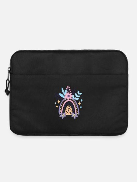 Pastellfarbene Regenbogenblüte - Laptoptasche 15" - Schwarz