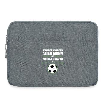 Alter Mann - Wolfsburg Fan | Retro Vintage Design - Laptoptasche 15" - Grau meliert - Vorne
